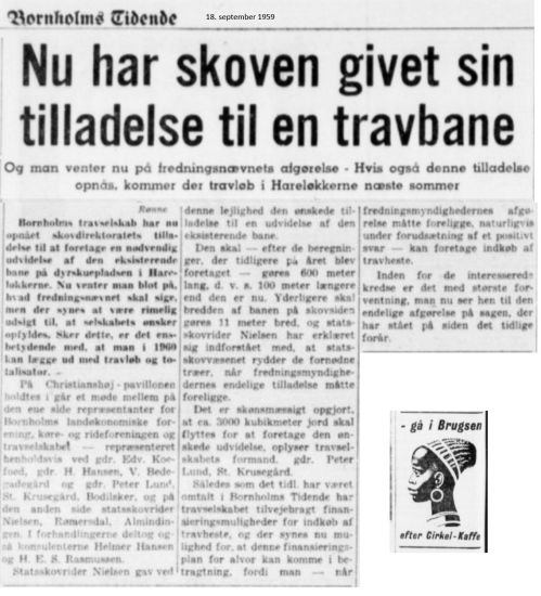 Ny travbane tilladelse