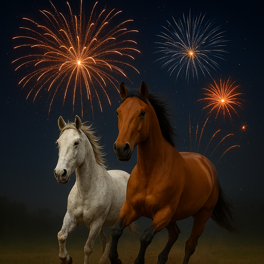two majestic horses