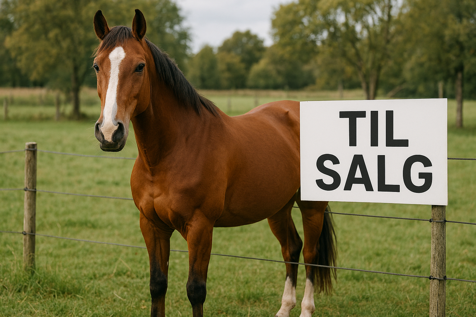 en brun hest staaende